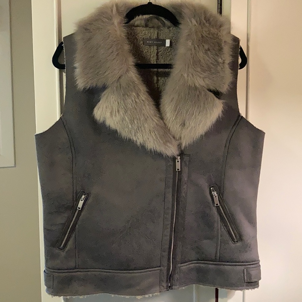 Faux sheepskin vest by UK brand Mint Velvet